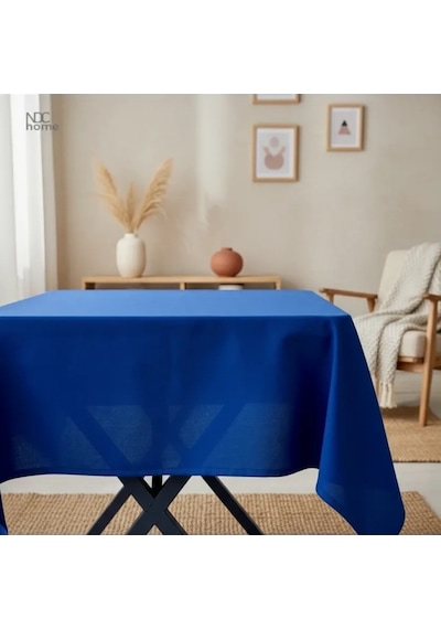 Premium Keten Lacivert Düz Masa Örtüsü