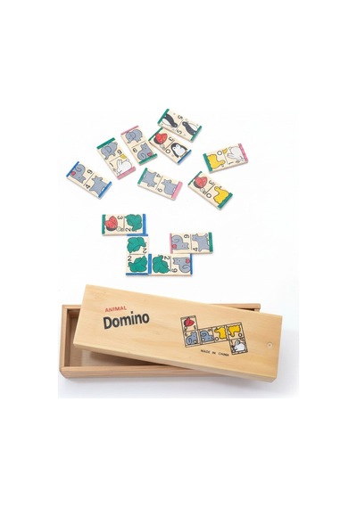Ahşap Hayvan Domino Oyunu - 28 Parça Eğitici Domino Seti