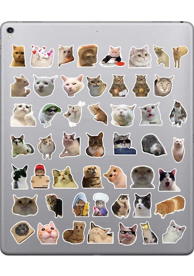 Çılgın Kediler Sticker Seti Laptop Ajanda Notebook Tablet Telefon Defter Etiket Bullet Journal Diğer