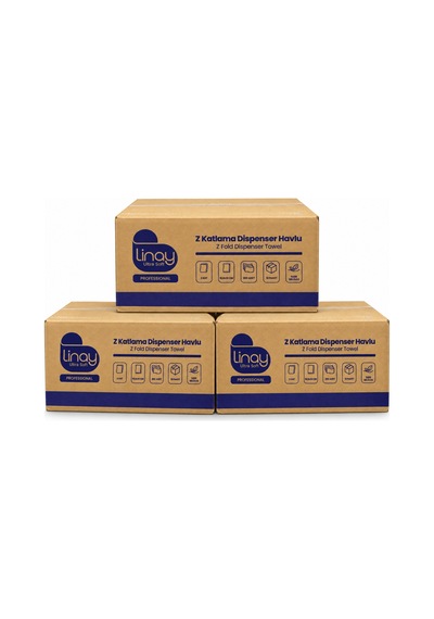 Linay Ultra Soft Z Katlama Dispenser Havlu 2 Katlı 200 Yaprak 36 Paket 3 Koli