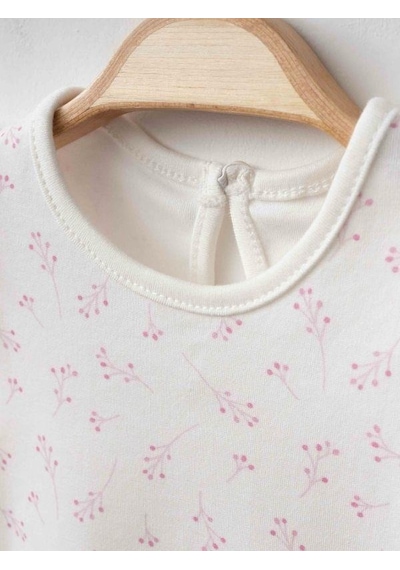 Zekids Kız Bebek Organik Pamuklu T-shirt İkili Elbise Takım-15907 Pembe