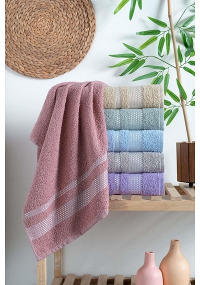 6 Adet Elmas El Yüz Havlusu 50x90 Bej