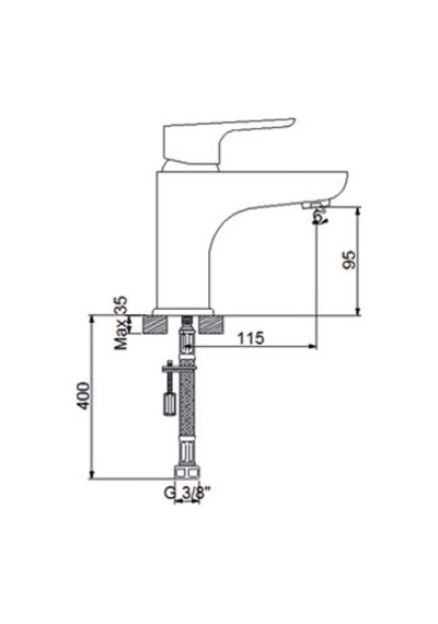 Newarc Loft Lavabo Bataryası Siyah 921521B