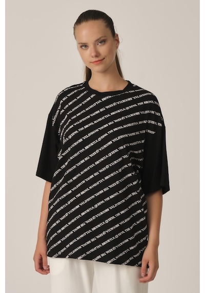 Alexandergardı Baskılı Oversize T-Shirt (Un-70417) (534706585)