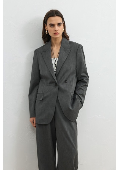 Antioch Kruvaze Kadın Blazer Gri