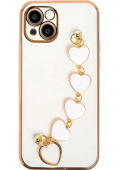Ally Apple iPhone Uyumlu 13 Mini 5.4inç Kılıf Kalp Bileklik Tutuculu Lüx Silikon Askılı Kılıf- 5775 Mor