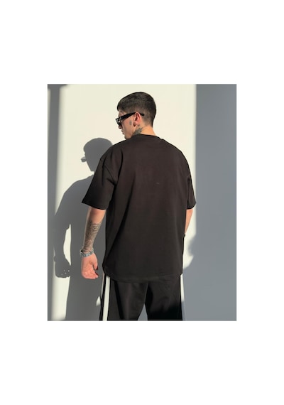 Zaee Vegas Taşlı Oversize Tişört Siyah