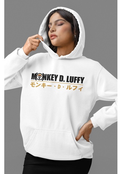 Sevbano Im Monkey D. Luffy One Piece Anime Sırt Baskılı Unisex Oversize P beyaz
