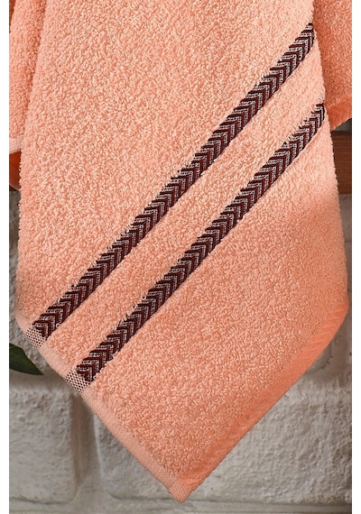 Orea 50 X 85 Cm 4'Lü El Ve Yüz Havlu Seti | Somon-Krem