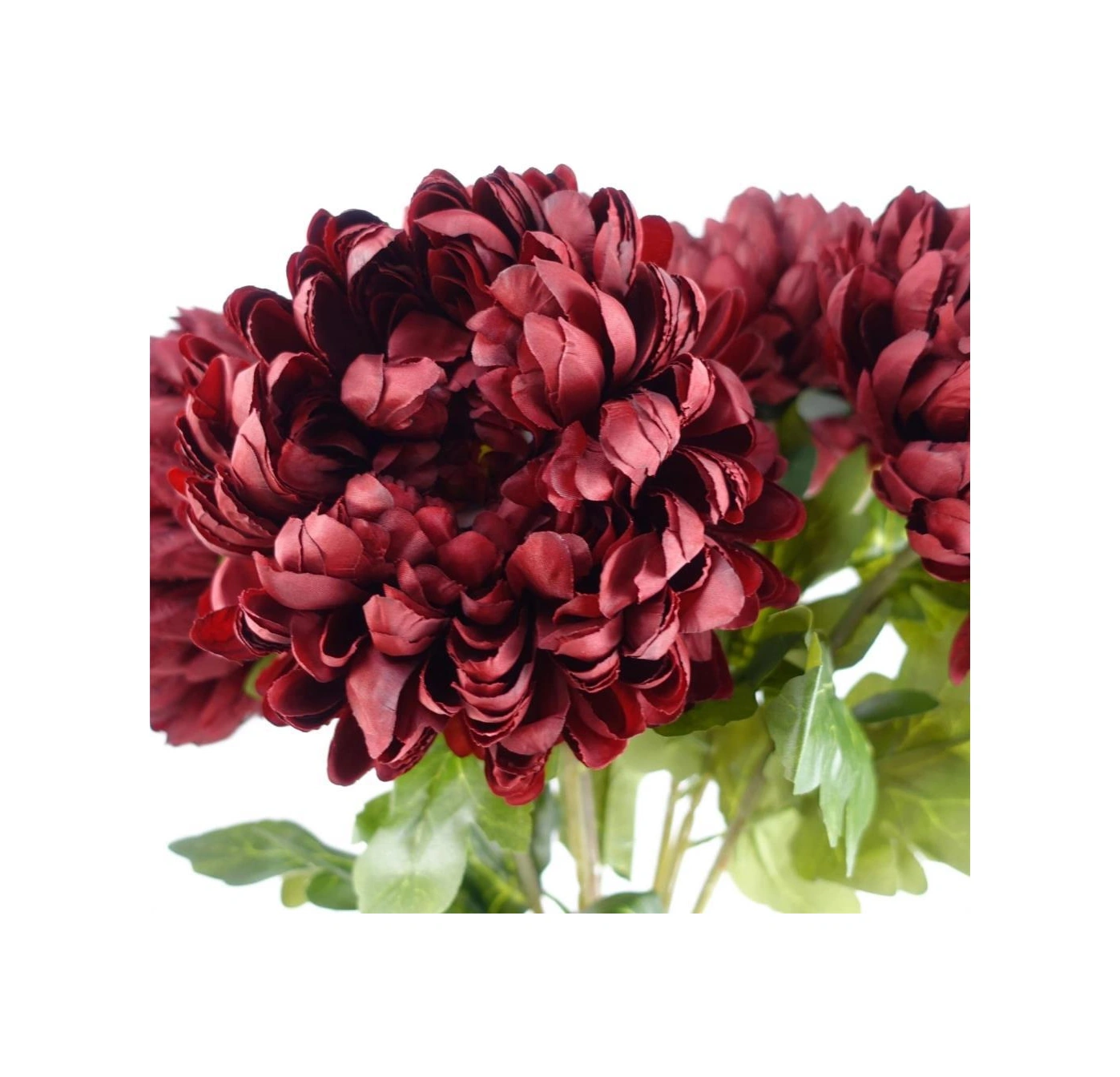 Yapay Çiçek Krizantem Bordo 90cm Tek Dal Kumaş Çiçek Uzun Dal Bordo