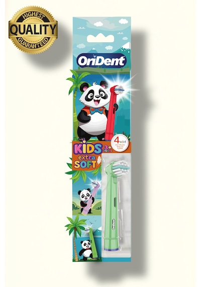 Panda Kids - Çocuklara Özel Oral-b Uyumlu 4 Adet Yedek Başlık Nazik Temizlik Ve Diş Eti Koruması