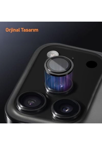 İphone 17 Pro Max İle Uyumlu Metal 9h Kamera Lens Koruyucu Turuncu