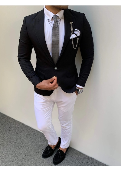 Modefendi Slim Fit Spor Ceket Kombini Siyah