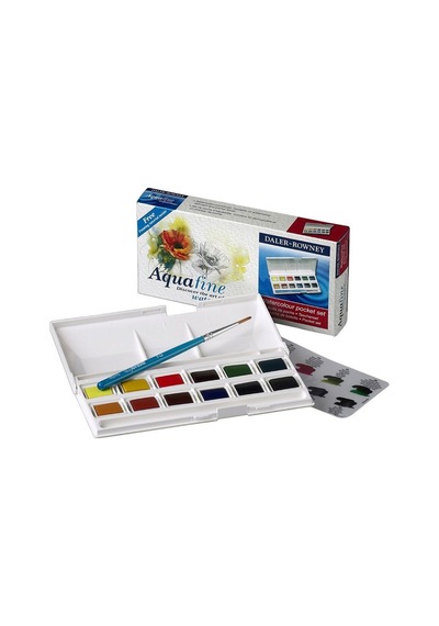 Daler Rowney Aquafine Tablet Sulu Boya Seti 12li 1/2 Tablet