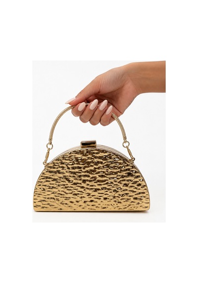 Aylesh Évora Kadın Gold Omuz Ve El Çantası Metalik Zincir Askılı Clutch Çanta Altın Altın