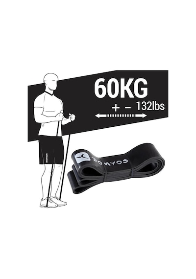 Decathlon Domyos 60kg Direnç Bandı - Siyah 60kg - Siyah