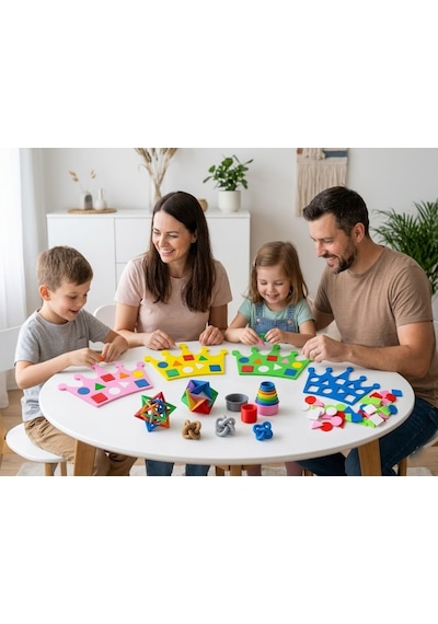 Montessori Eğitici Taç Şekil Oyuncağı İnce Motor Becerileri Geliştirme Renk Ve Şekil Tanıma - Sarı