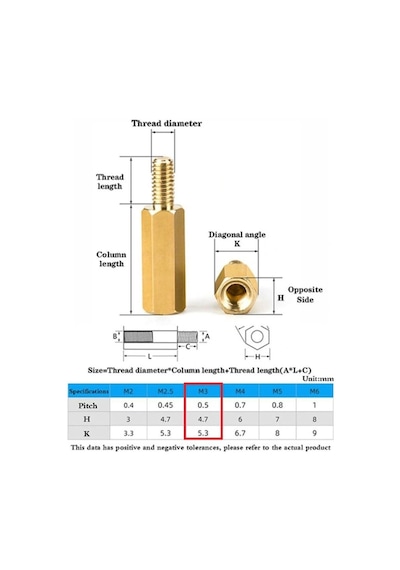 10mm M3 Dişi-erkek Metal Distans Aralayıcı Spacer