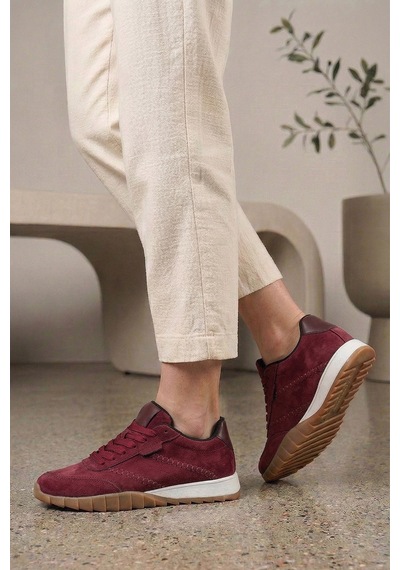 Tw Tonny White New York-048 Deri Spor Yürüyüş Günlük Sneaker Ayakkabı Bordo