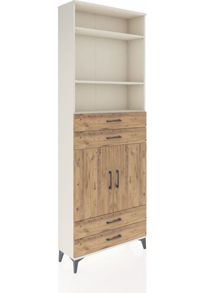 Arges Dolap 5 Raflı 4 Çekmeceli 2 Kapaklı 88x30x243 Aytaşı-çam Aytaşı