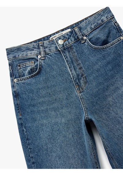 Koton Rahat Kalıp Pamuklu Geniş Paça Baggy Denim Pantolon - Baggy Jean Orta İndigo 6sal40102md İndigo Koton Rahat Kalıp Pamuklu Geniş Paça Baggy Denim Pantolon - Baggy Jean Orta İndigo 6sal40102md İndigo