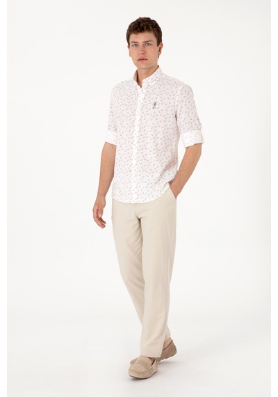 U.s. Polo Assn. Erkek Haki Gömlek Desenli 50288374-vr027 Haki