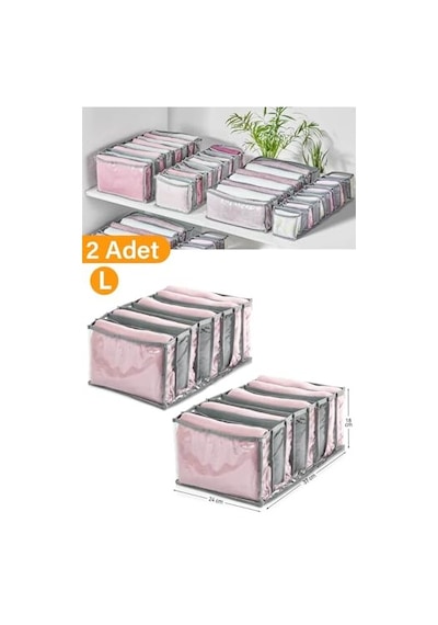 Adet - 8 Gözlü Şeffaf Çekmece Içi Düzenleyici Organizer Large Diğer