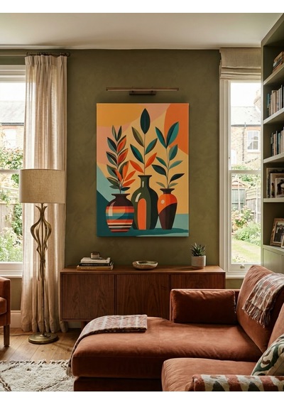 Tablo 60x90 Cm Büyük Boy Kafe Ve Salon Hediyelik Duvar Aksesuarı Bej - Siyah