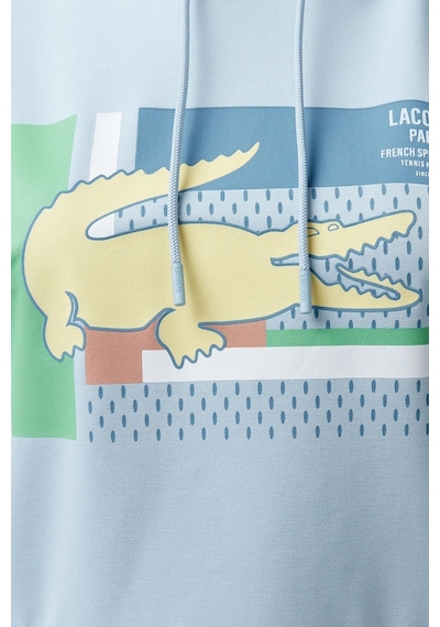 Lacoste Kadın Relaxed Fit Kapüşonlu Baskılı Açık Mavi Sweatshirt Açık Mavi