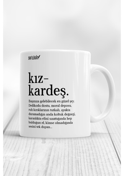 Kız Kardeş 2 Kupa Bardak Beyaz