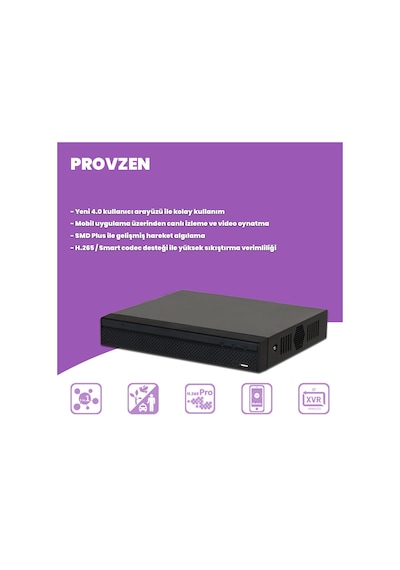 Provzen Dahua 5 Kameralı Ip 1080p Gece Görüşlü Güvenlik Kamerası