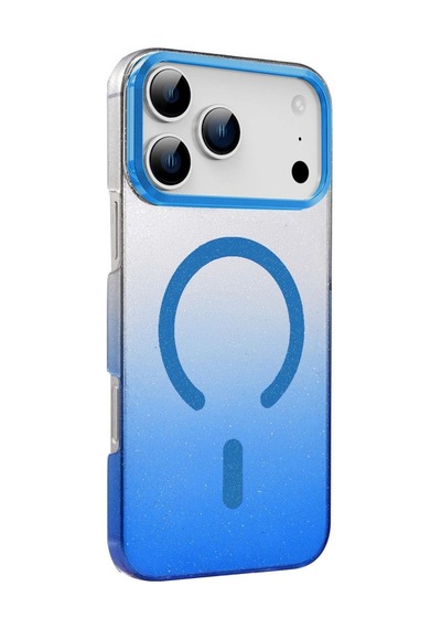 Apple iPhone Uyumlu   17 Pro Glossy Magsafe Kapak - Mavi