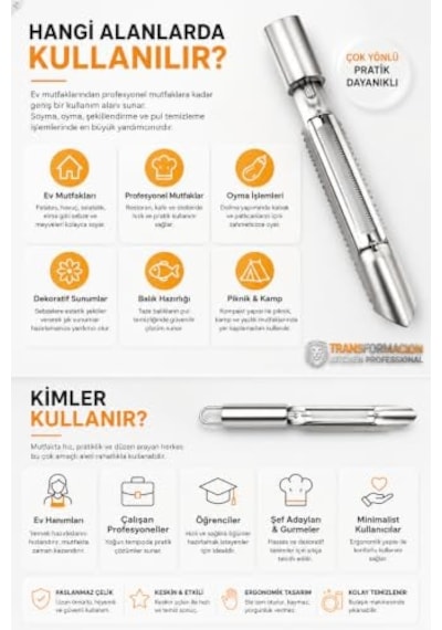Ayrex Transformacion 2 Li Pratik Dikey Sebze Meyve Kabuk Soyucu, Tırtıklı Kabak Patlıcan Oyacağı Ve Balık Pulu K Diğer