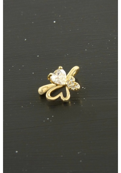 Kalp Tragus Zirkon Taşlı Piercing 1 Adet Çok Renkli