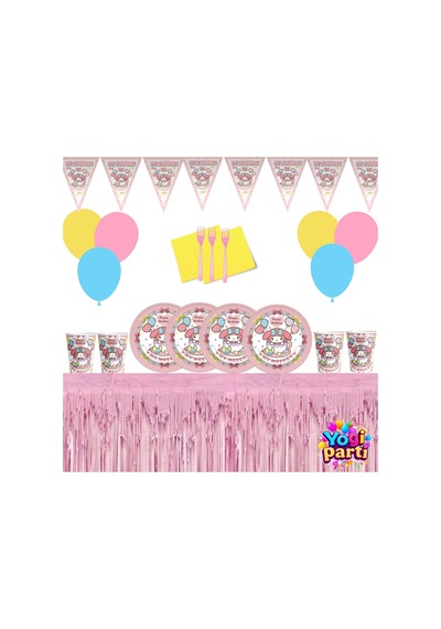 My Melody 8 Kişilik Doğum Günü Seti Kız Doğum Günü Konsepti Parti Malzemeleri Tüm Yaşlar
