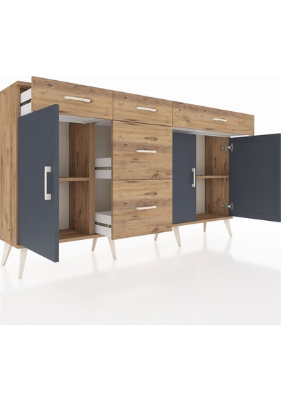Arges Konsol 2 Raflı 5 Çekmeceli 3 Kapaklı 176x30x99 Çam-antrasit/çam Antrasıt/atlas Çam - Atlas Çam Arges Konsol 2 Raflı 5 Çekmeceli 3 Kapaklı 176x30x99 Çam-antrasit/çam Antrasıt/atlas Çam - Atlas Çam