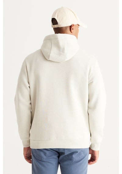 AC&Co / Altınyıldız Classics Erkek Bej Standart Fit Normal Kesim Kapüşonlu Kanguru Cepli Pamuklu Sweatshirt Bej