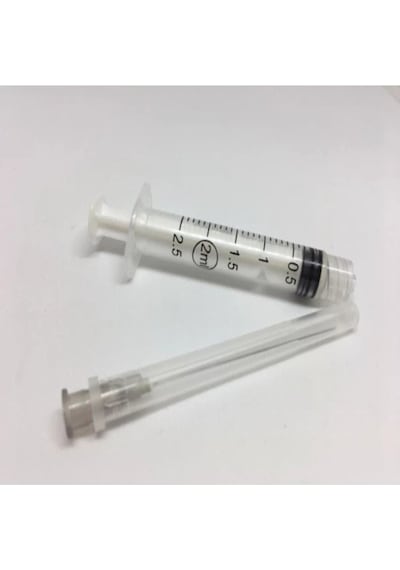 2 Cc Dental Gri Luerlock Enjektör 100 Adet 40 Mm