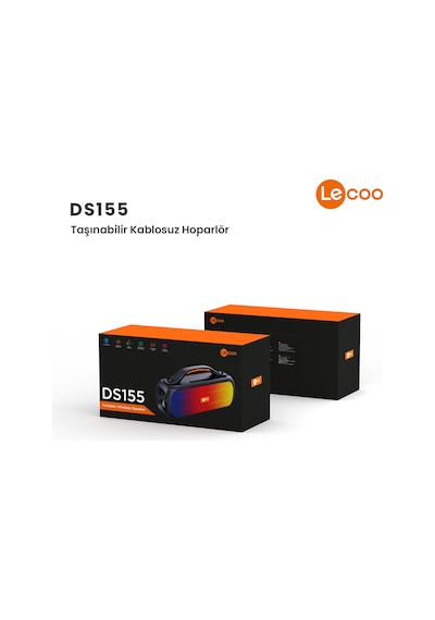 Lecoo DS155 30W Kablosuz Bluetooth 5.0 RGB IPX5 TWS Stereo Boombox Taşınabilir Hoparlör