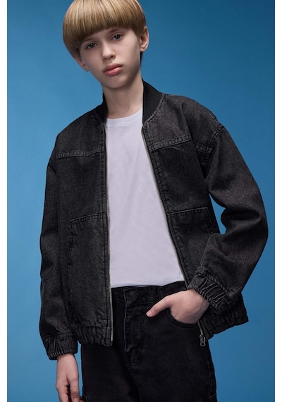 DeFacto Erkek Çocuk Kolej Yaka Bomber Jean Ceket D6538A825SPNM36 DeFacto Erkek Çocuk Kolej Yaka Bomber Jean Ceket D6538A825SPNM36