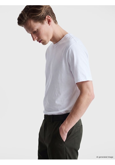 Lcwaıkıkı Classic Beyaz Regular Fit Basic Erkek Dry Touch Tişört