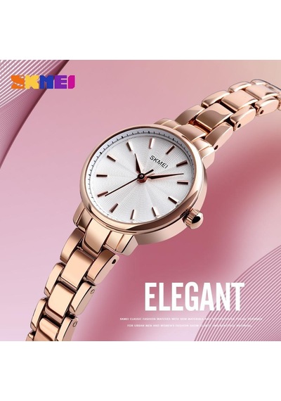 Skmeı 1410 Lüks Kuvars Kadın Izle Bayanlar Çok Yönlü Çelik Su Geçirmez Zarif Kadın Kol Saatleri Kız Saat Rose Gold