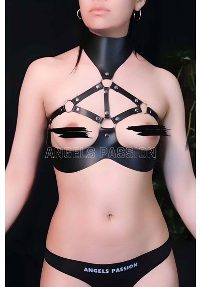 Fantazi Deri Göğüs Harness - Brf1237 Çok Renkli