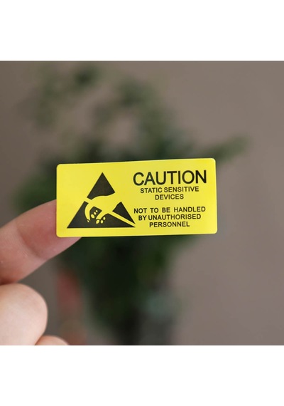 Antistatik Uyarı Etiketi 10 Adet 5x25mm Elektrostatik Elektrik Esd İkaz Dikkat Yapışkan Stiker