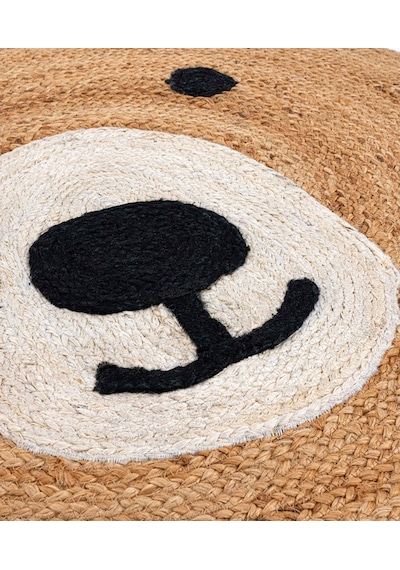 Natura Ayıcık Figürlü Jüt Halı Hasır Halı Çocuk Odası Bebek Odası