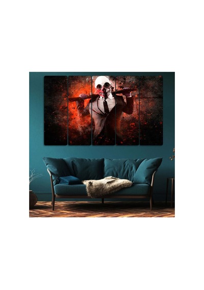 Maskeli Ve Takım Elbiseli Adam - 5 Parçalı Tablo Görsel - 702503559 Görsel