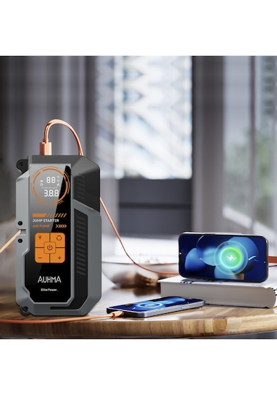 Auhma A9944 Araç Takviye Cihazı & Hava Kompresörü 16000mah Powerbankli 150 Psı Akıllı Akü Booster Ta