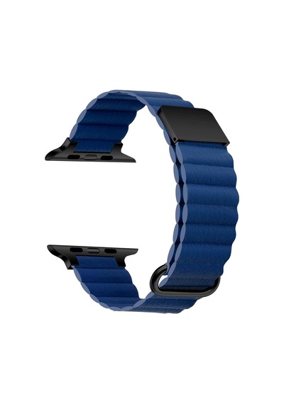 Apple İle Uyumlu Watch Ultra 42/44/49mm Krd-78 Pu Deri Kordon Strap Kayış Lacivert Diğer