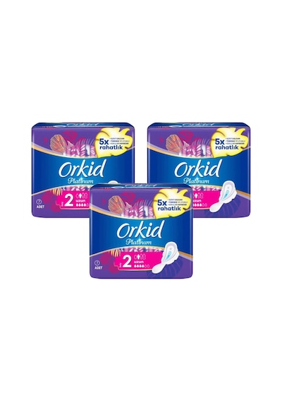 Orkid Platinum Hijyenik Ped Uzun 7'li X 3 Adet