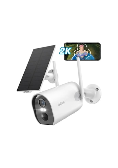 İegeek Spot Işıklı Dış Mekan Güvenlik Kamerası Solar Cam